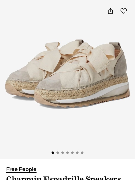 Free People Shoes - Free People Beige Cream Espadrille Platform Sneakers with Bow